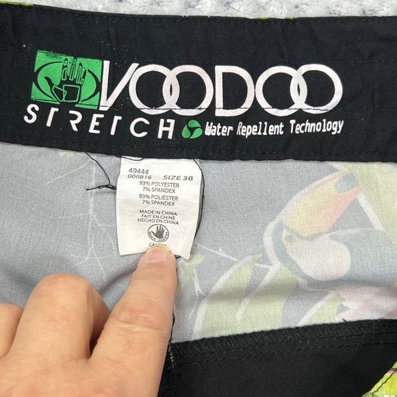 VooDoo Stretch Toucan Tropical Palm Tree Swim Trunks Mens Size 38 - Picture 12 of 12
